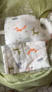 Bộ Mền Gối Bambo Vải Xô Sợi Tre cho bé