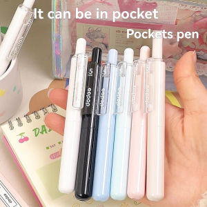 4PC Gel Pen Pocket Pen Pocket Pen Press Neutral Pen Quick Drying Black Girl Heart Anti Fall Drush Question Pen Portable And Cute