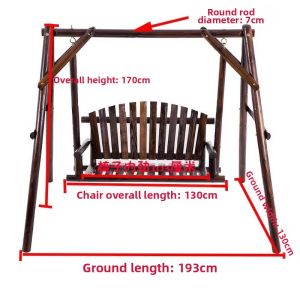 MEISITEKEKE | Waterproof Outdoor Wooden Swing Dual Seat