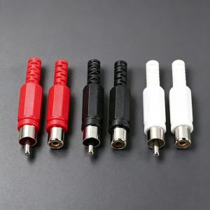 1-10PCS /Set RCA AV Male Plug Female Socket Lotus Plug Connector with Plastic Shell Welding Adapter for Audio Video Speaker
