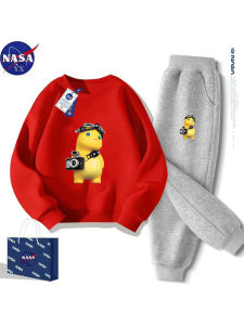 NASA Cartoon Kids Long Sleeve Cotton Sweatshirt Set Boys Spring Autumn New Style Pure Cotton Two Piece Set Trendy Children Clothes