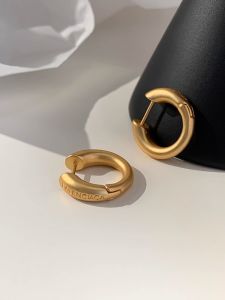 B-Home Retro Letter Pure Silver Earrings Women High-End Circle Studs New 2025 Luxury Fashion Jewelry Ear Cuffs