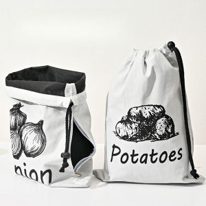 Garlic Onion Fruit Drawstring Bags with Releasing Buckle Zipper for Kitchen Vegetable Classification Storage Non-Woven Bags Drop