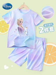 Girls Summer Outfit Short Sleeve Shorts Set Fast Dry T-Shirt Princess Love  Casual Polyester Fiber Light Weight Cartoon