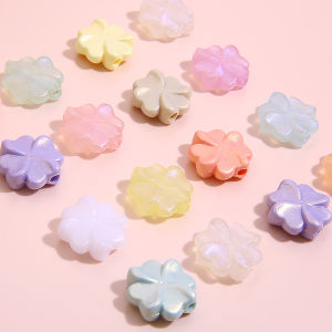 สร้อยคอโทรศัพท์แบบ DIY ลูกปัดอะคริลิก 4 ใบ สร้อยคอกุญแจ ติดกระเป๋า ติดเครื่องประดับ เครื่องประดับแฟชั่น เครื่องประดับแฟชั่น