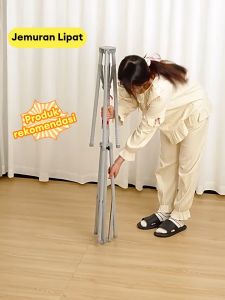 Rak Jemuran Pakaian Lipat Jemuran Handuk Sayap Rak Jemuran Handuk Menara Anti Karat Hemat Ruang