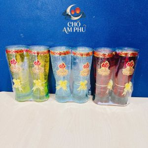 1 Cặp Đèn Cầy Ly Size Cực Đại 20cm (Đốt 5-7 Ngày)
