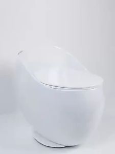 (L.Hệ Freeship) Bồn Cầu Trứng Cao Cấp MILOR R28 Men Tuyết Nano Phủ Ceramic Xả Nước Xoáy Mạnh Nắp UF Chống Xước Rơi Êm - Bảo Hành Men Sứ 15 Năm