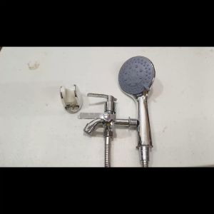 Kran Shower Kamar Mandi Paket Komplit A Stainless Keran Air Engkol Cabang 2 Satu Set Stenlis Hand