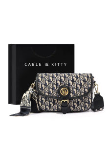 Cable&Kitty Womens Crossbody Shoulder Bag 2024 New Fashion Small Brand Lightweight Saddle Bag Casual Shell Shape Polyester Lining