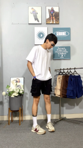 SERVENT - Celana Pendek Pria Cargo Fleece Boardshort Warna Hitam