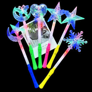 Colorful Star Moon Stick Handheld Performance Fluorescent Atmosphere Props Childrens Day Celebration Light-Up Flashlight Stick