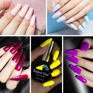 RG 15ml Gel Nail Polish Glitter Solid Color Seasonal Color Nail Art DIY Salon Semi-permanent Nail Polish UV Varnish For Nails