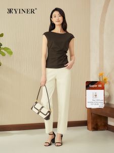 YINER | Summer Lyocell Acetate French Style Workwear Pants Jeans