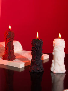 Romantic Low-Temperature Golden Roman Column Candle Couples Game Candle Aromatherapy Set Skin-Friendly Teasing Atmosphere-Setting