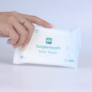 Simple Health TH ทิชชู่เปียก ทิชชู่เด็ก Baby Wipes ปราศจากแอลกอฮอล์ น้ำหอม  อ่อนโยน 10 แผ่น