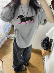 Pure Cotton Summer Short Sleeve T-Shirt Womens 2025 New Style Shoulder Design Loose Fit American Style Half Sleeve Top