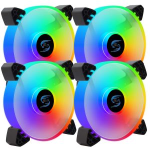 T.F.SKYWINDINTL | Quạt Tản Nhiệt PC 120MM Với Đèn LED RGB PWM 4 Chân Làm Mát CPU Êm Ái Quạt Làm Mát Máy Tính Nhiều Màu Sắc Giúp Nâng Cao Hiệu Suất Hệ Thống
