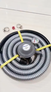 Regulator Gas Miyako Original RMS-206M SNI + Selang Spiral 1.8M + Meteran Tekanan - KP