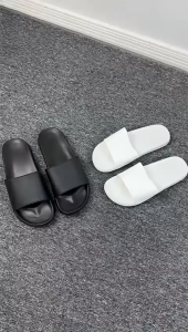 SANDAL KARET PRIA HITAM FULL PUTIH SLIPPERS POLOS SANDAL SLOP PRIA