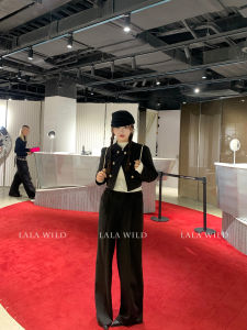 Wildly Spicy New Chinese Style Short Jacket Cool And Rugged Autumn Winter Womens Fashion Set Streetwear Lantern Sleeve Long Sleeve