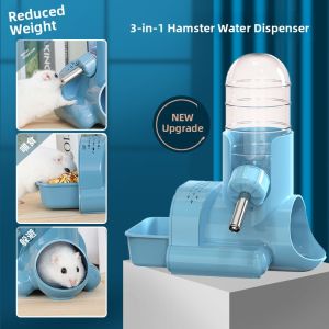 Automatic Water Dispenser Three-in-One Roller Bear Proof Leaky Hamster Water Bottle Food Bowl Stand Gold Retriever Drinking Bottle