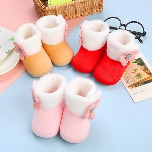 Newborn Baby Solid Pompom Snow Boots Soft Booties Infant Toddler Girls Boys Winter Warming Shoes Fashion Comfortable Anti-slip