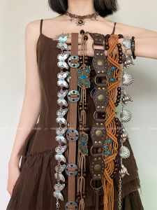 สร้อยเอวโลหะสไตล์โบฮีเมียนสำหรับผู้หญิง เครื่องประดับแฟชั่นใหม่สไตล์ย้อนยุค เครื่องประดับกางเกงยีนส์แบบย้อนยุค สายรัดเอวสไตล์ชาติพันธุ์