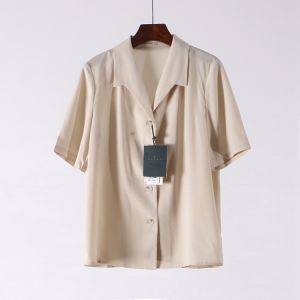 Áo Sơ Mi Voan Tay Ngắn Mùa Hè Phong Cách Thường Ngày Cổ Polo Dáng Rộng Nguyên Bản Chất Lượng Cao Cấp Cho Nữ