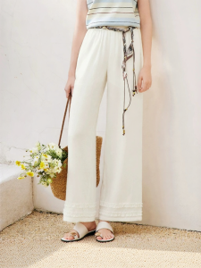 XIANGYING | White Summer New Linen High Waist Loose Wide Leg Casual Pants