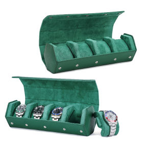 CONTACTS FAMILY Genuine Leather Watch Case For Men Women 3 Slots Luxury Watch Storage Box Organizer Watch Display Holder