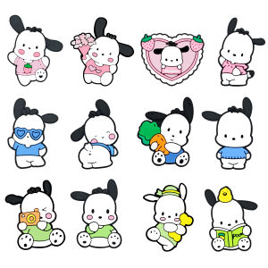Mesuca | 12pcs/set Cute Mesuca Pochacco Cartoon Series Shoe Decoration Designer for Shoe Charms Accessories for Classic Clog Kids Gifts
