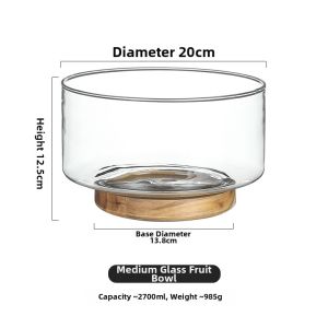 Creative Wooden Glass Fruit Plate