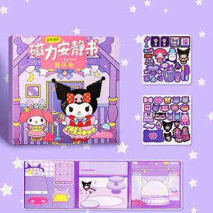 Sanrios DIY Quiet Book Free Cutting Creative DIY Book Kids Toys Waterproof Kuromi Cinnamoroll Pompompurin Melody Quiet Book Reusable Stickers