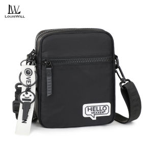 LouisWill กระเป๋าคนส่งเอกสารแฟชั่นกระเป๋าสะพายไหล่ของผู้ชายกระเป๋าผ้ากันน้ำ Oxford กระเป๋าครอสบอดี้ขนาดเล็กกระเป๋าโทรศัพท์กระเป๋าธุรกิจน้ำหนักเบากระเป๋าลำลองกระเป๋าถนนเล่นกีฬา