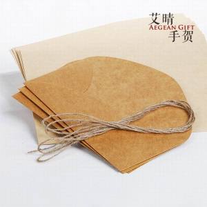 ชุดกระดาษโน๊ตและซองหนังสือเขียนด้วยมือพร้อมเชือกไผ่ ลายสีพื้น กระดาษโน๊ต ของขวัญวันเกิด ของขวัญวันวาเลนไทน์ กระดาษโน๊ตสีพื้น