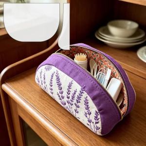 YOMDID 2pcs Oval Cosmetic Bag Sewing Templates DIY Storage Pouch & Zipper Bag Quilting Stencil Durable Milky White PET Material