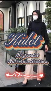 Celana panjang Wanita - Kulot Highwaist Loose pants Trousers Jumbo Bigsize - BB maks 80 Kg - Polyester Ultra Premium Quality - Bisa COD