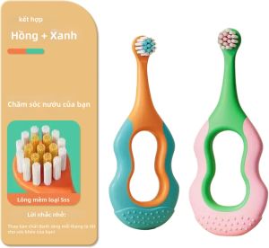 Bộ 2 Bàn Chải Đánh Răng Cho Trẻ Em Với Lông Bàn Chải Mềm Và Tay Cầm Có Thể Nhai Được Bàn Chải Chăm Sóc Răng Miệng Được Nha Sĩ Khuyên Dùng Cho Trẻ Em