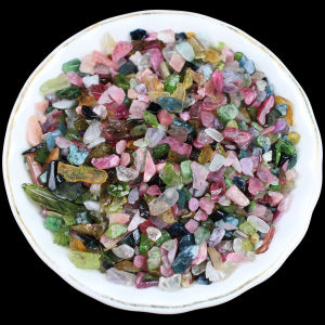 Natural Tourmaline Rock Crystal Stones Colorful Decorative Stones Nail Art Vase Decoration Ornament Raw Material Stones