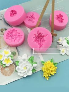 3D Rose Flower Silicone Mold Chocolate Baking Car Fragrance Ornament Ginkgo Leaf Kitchen Cooking Utensils Japanese Style