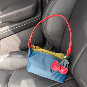 Commute Oxford Cloth Underarm Bag Womens Fashion Shoulder Bag Contrast Color British Style Soft Polyester Lining Zipper Closure