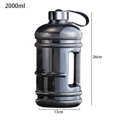 1 Cái 2L Bình Nước Thể Thao PETG Dung Tích Lớn Bền Bỉ Bình Lắc Di Động Có Tay Cầm Dành Cho Tập Thể Dục Và Phòng Gym