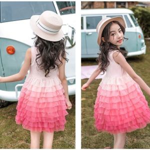Unlimited X Girls Dress Princess Dress Party Dress Cake Dress Layer Dress Age 3-13-year-old Size 110-150cm