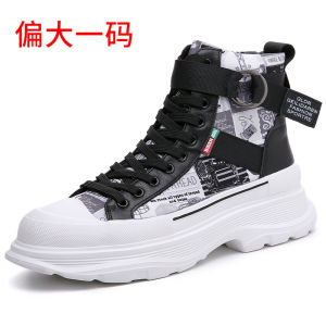 Trendy High-Top Martin Boots Mens Shoes Thick Bottom Heightening Board Shoes Casual Breathable Sporty Rubber Outsole