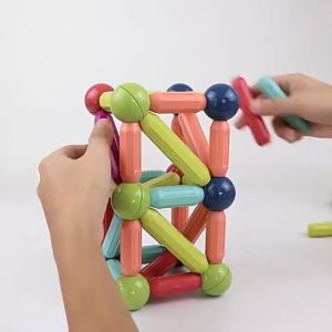 LAKOE Mainan Magnet Stick Balls Anak Dengan Kotak: Magnetic Building Blocks Edukasi Mainan Susun