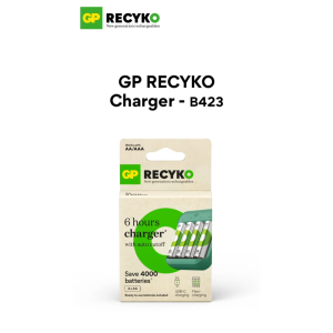 GP ReCyko B423 USB-Charger 4 slot with USB Cable + AA 2100mAh 4s Rechargeable Batteries