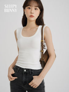 Elastic Slim Fitting U-neck Tank Top