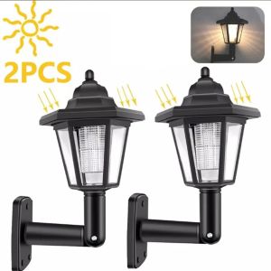 1-2PCS Solar Garden Lights Outdoor LED Street Light Wall Lighting Fixture Exterior Garden Lighting And Decorative Illumination 