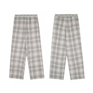 Retro American Korean Style Plaid Letter Pattern Casual High Waist Elastic Loose Fit Womens Pants Sleepwear Trousers